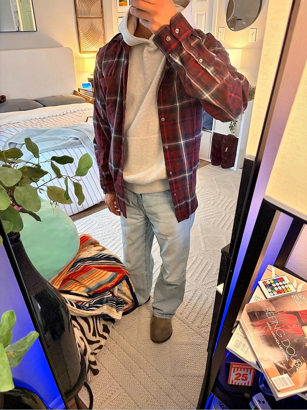 APT.9 Seriously Soft Red Plaid Flannel Button Down Shirt Plaid Button Down in
